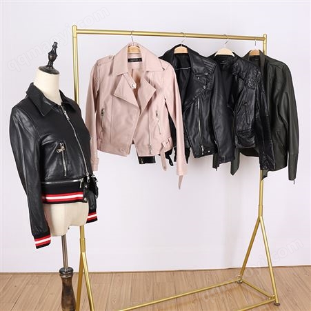 二手旧衣服secondhand皮衣女外套春秋修身机车服帅气夹克外皮衣