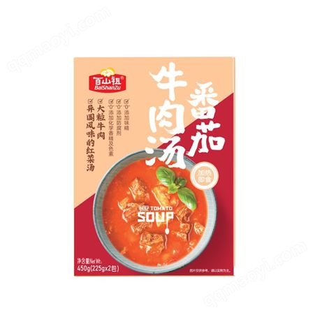 百山祖 加熱即食牛肉湯 方便速食濃湯 預制菜 蘑菇 番茄